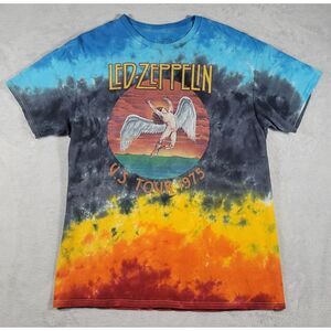 Led-Zeppelin Swan Song Icarus U.S. Tour 1975 Mens Large Retro Tie‎ Dye T-Shirt